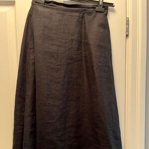 Marimekko midi skirt - black linen.